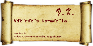 Vörös Karméla névjegykártya